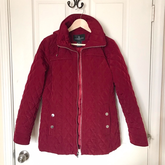 London Fog Jackets & Blazers - ✨Red London Fog Quilted Jacket Size M✨